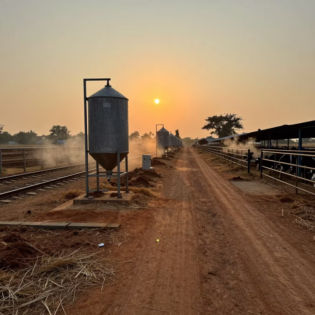 Sunset Chemical Stand Tripura Livestock Farm in along a feedlot lane in Tripura