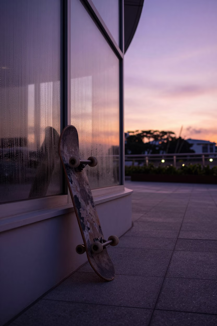 Sunset Condensation in Singapore at Sunset Light in in Singapore, Singapore