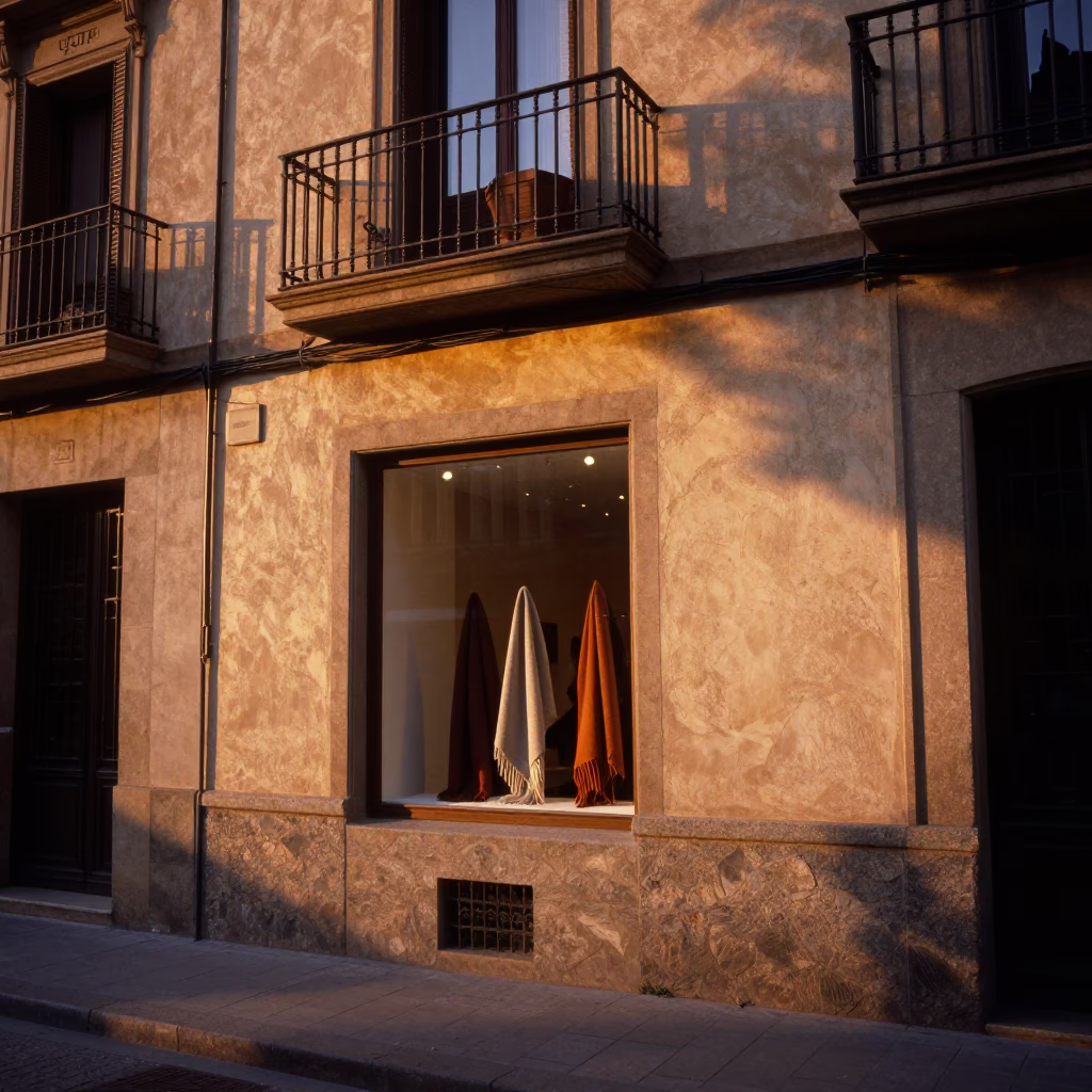 Sunset Glow in Barcelona at Sunset Light in in Barcelona, Spain