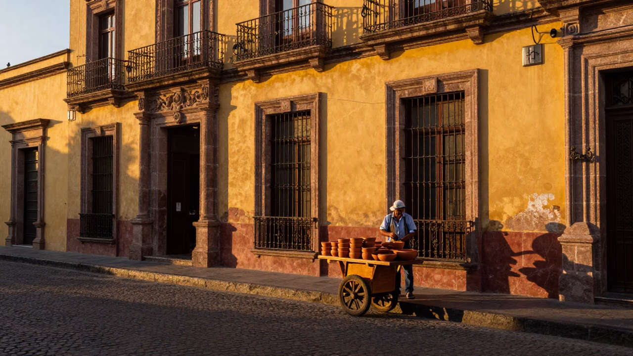 Sunset Glow in Mexico City at Sunset Light in in Mexico City, Mexico