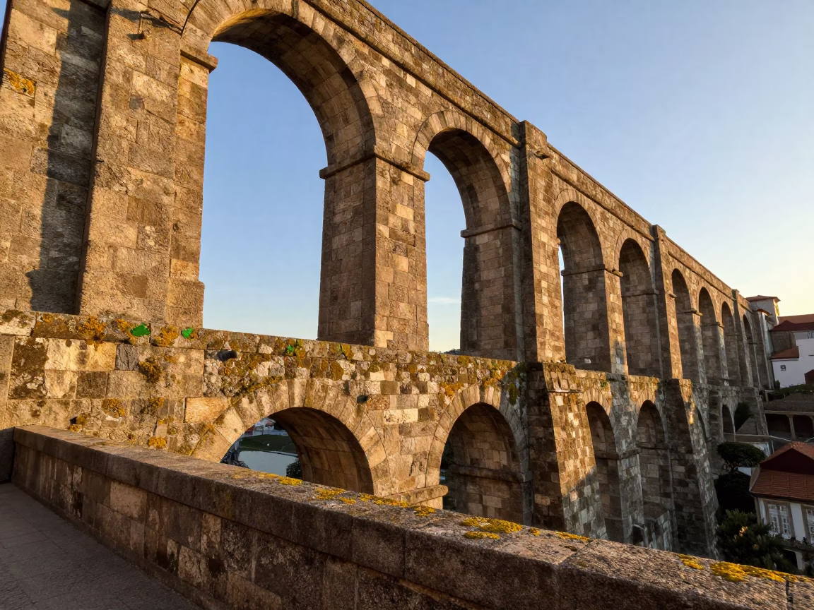 Sunset Glow in Porto at Sunset Light in in Porto, Portugal