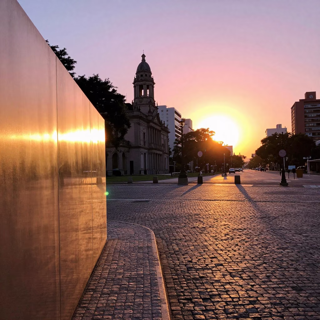 Sunset in Buenos Aires at Sunset Light in in Buenos Aires, Argentina
