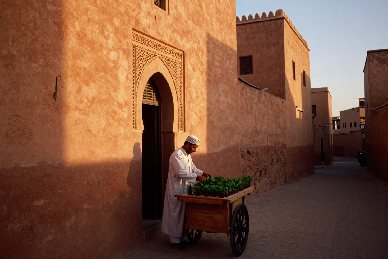 Sunset in Fez Morocco Traditional Architecture and Daily Life in in Fez, Morocco