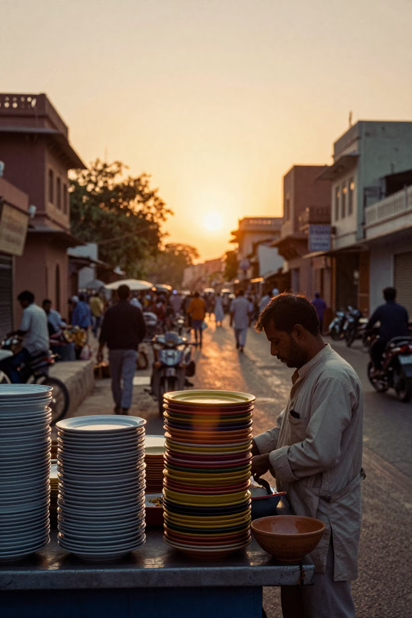 Sunset in Jaipur at Sunset Light in in Jaipur, India