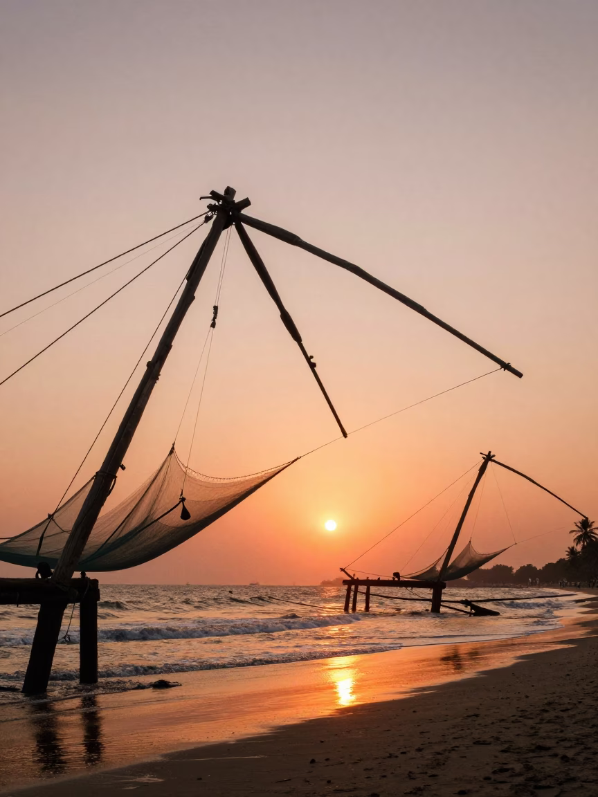 Sunset in Kochi at Sunset Light in in Kochi, India