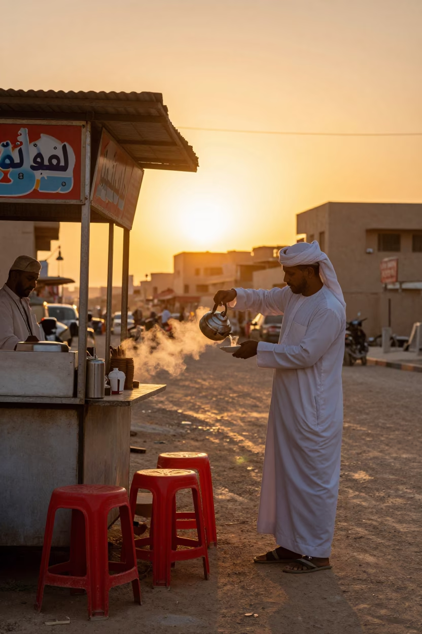 Sunset in Luxor at Sunset Light in in Luxor, Egypt
