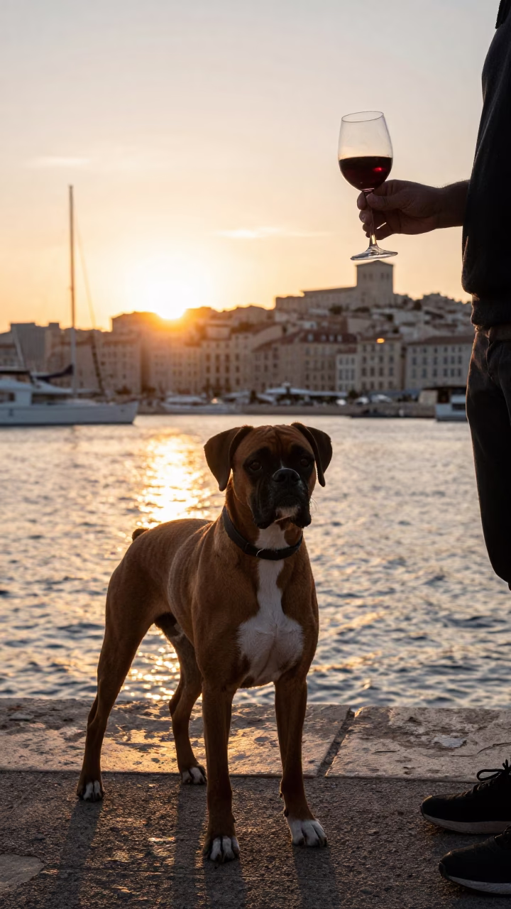 Sunset in Marseille at Sunset Light in in Marseille, France