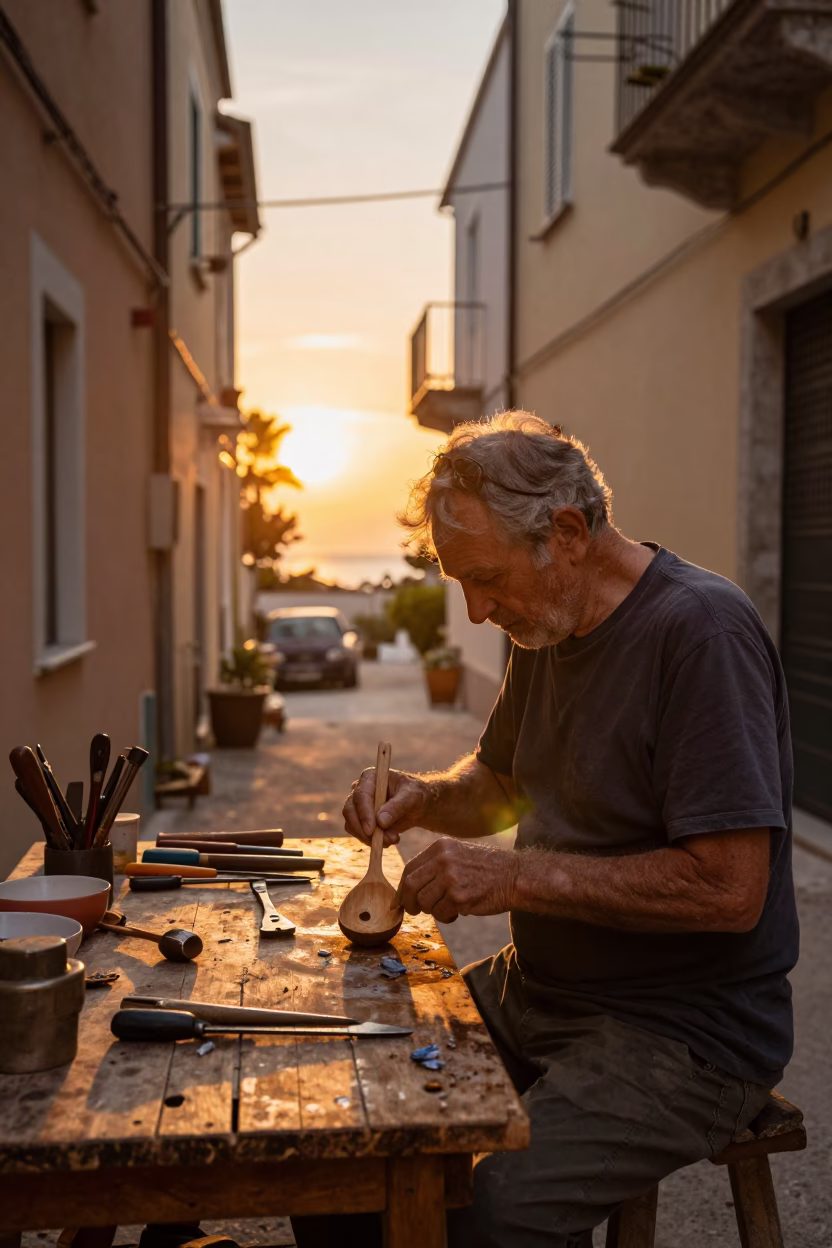 Sunset in Naples at Sunset Light in in Naples, Italy