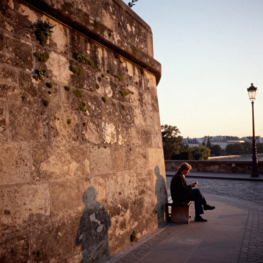 Sunset in Paris at Sunset Light in in Paris, France
