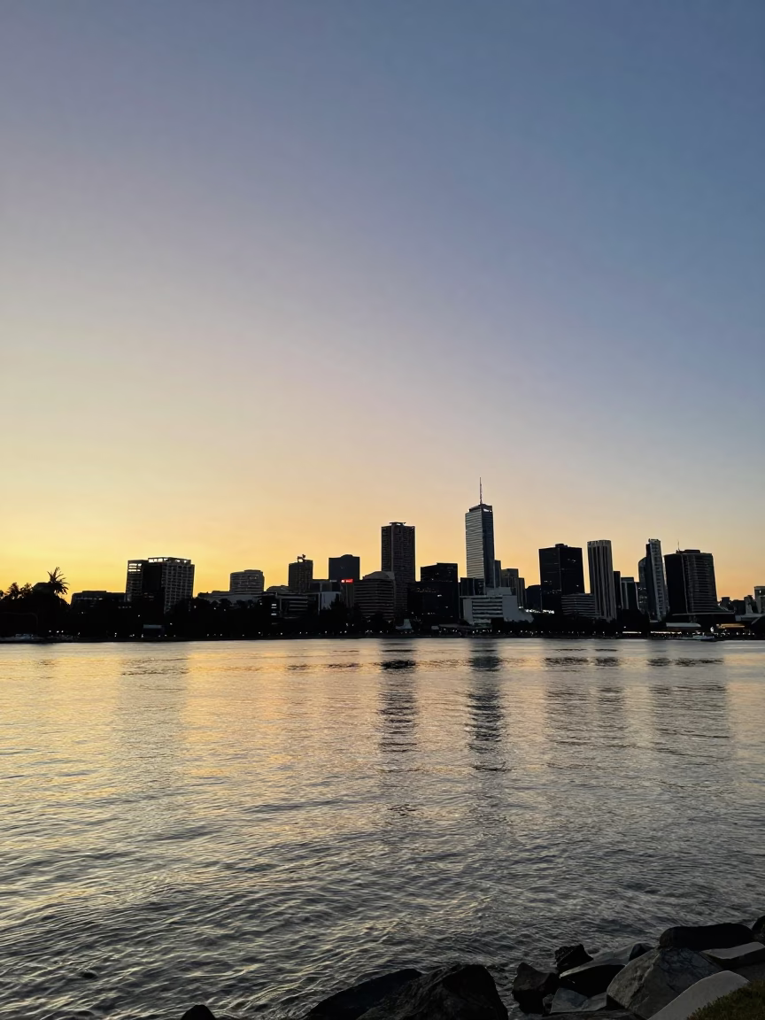 Sunset in Perth at Golden Hour in in Perth, Western Australia, Australia
