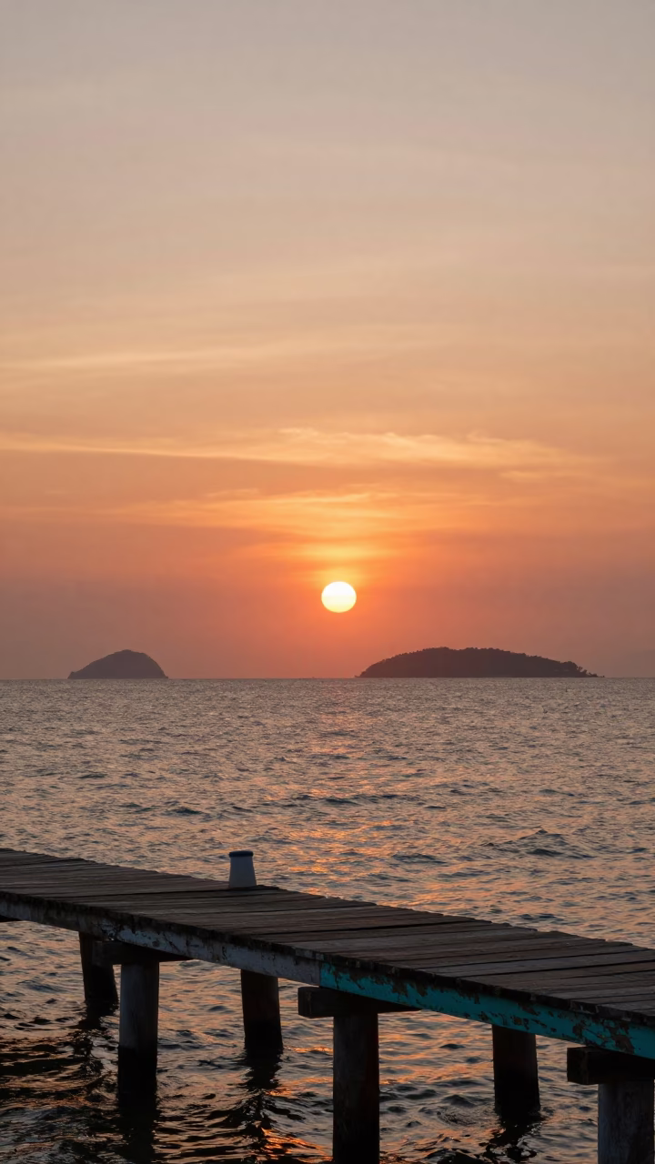 Sunset in Phuket at Sunset Light in in Phuket, Thailand