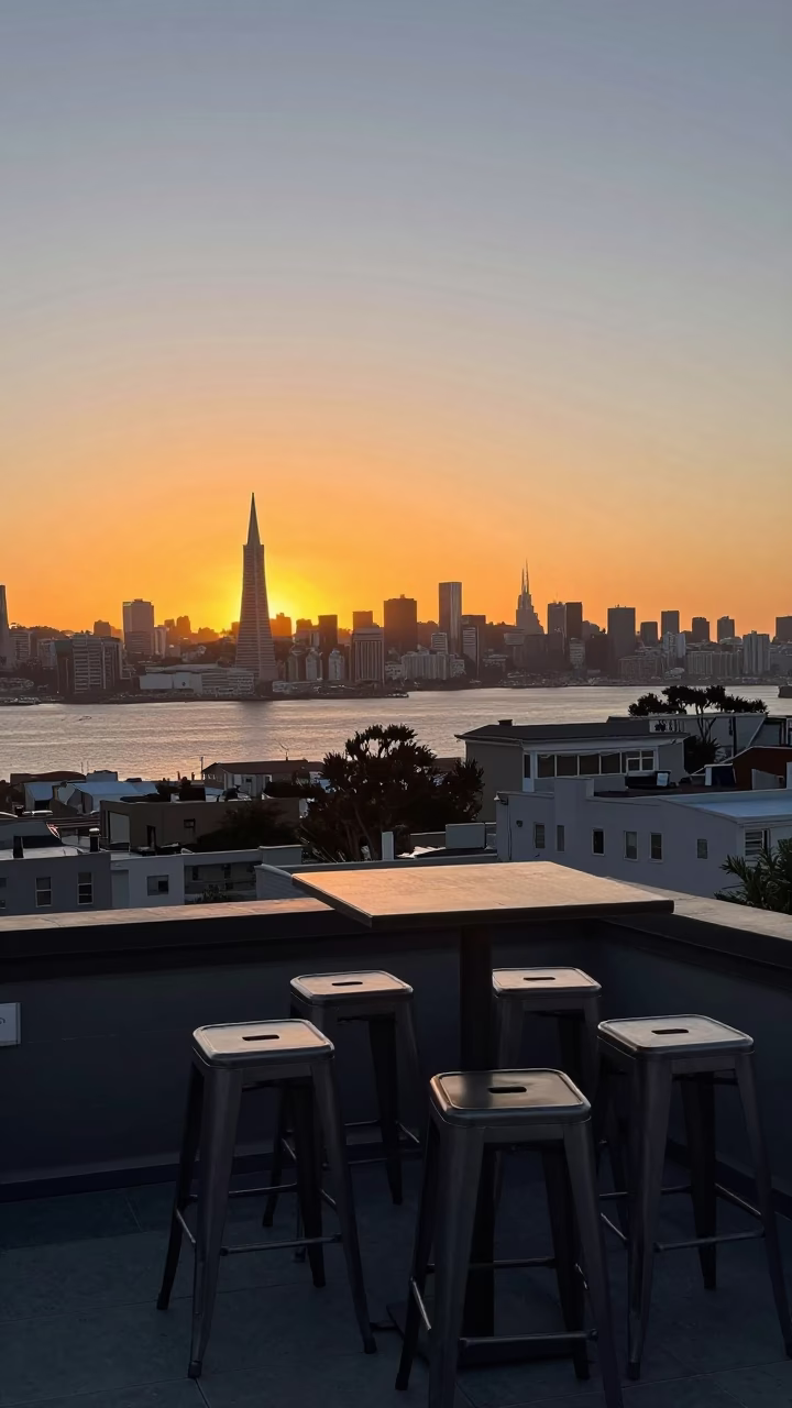 Sunset in San Francisco at Sunset Light in in San Francisco, California, United States