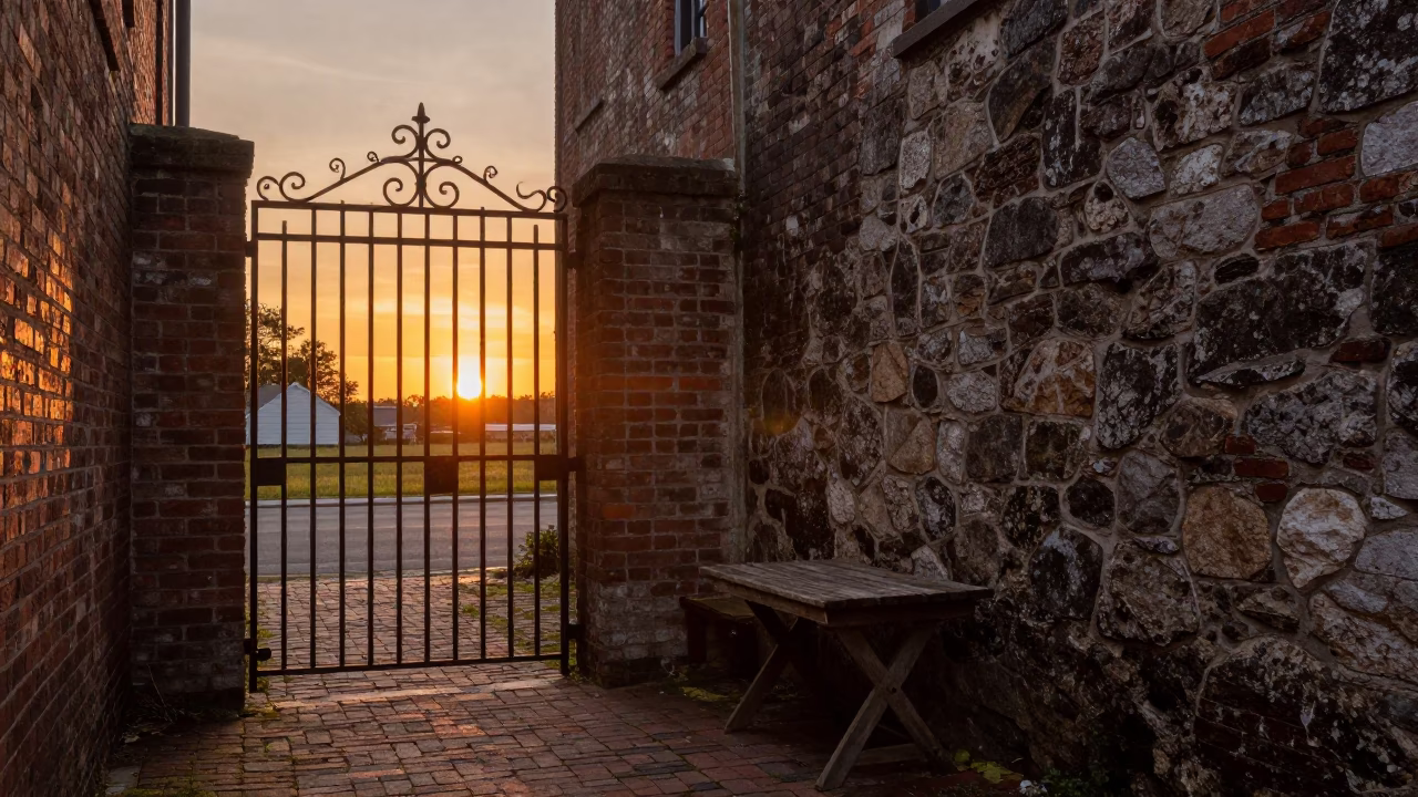 Sunset Light at As The Sun Drops Toward The Horizon in Charleston in in Charleston, South Carolina, United States