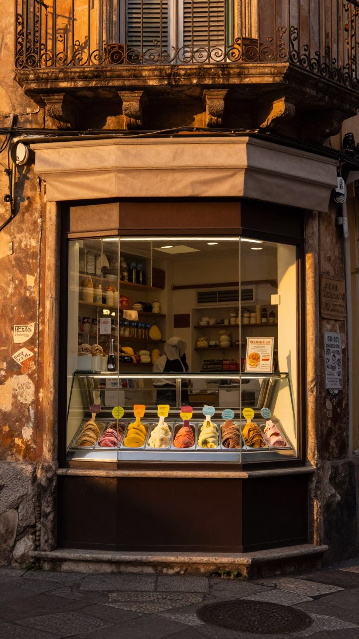 Sunset Light at Golden Hour in Palermo in in Palermo, Italy