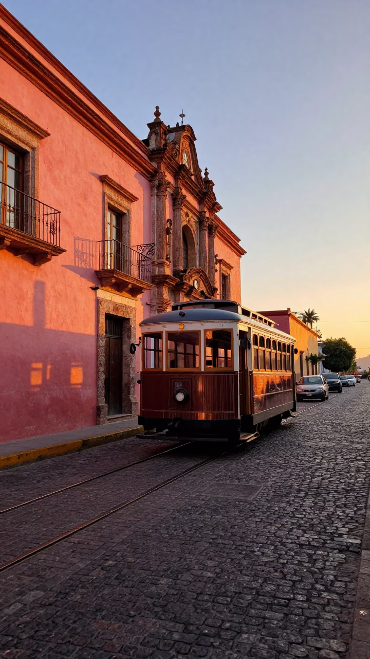 Sunset Light at Sunset Light in Merida in in Merida, Mexico