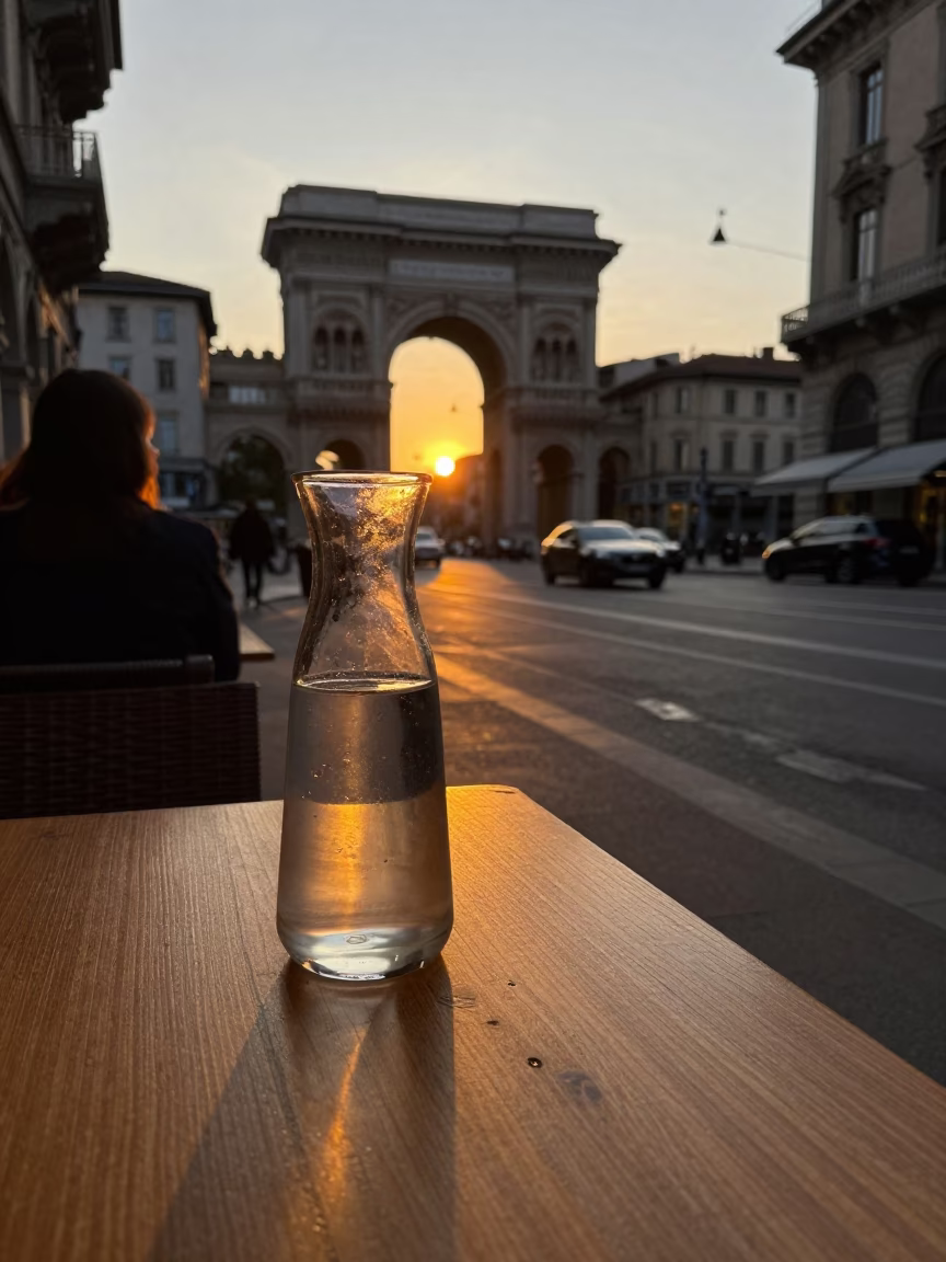 Sunset Light at Sunset Light in Milan in in Milan, Italy