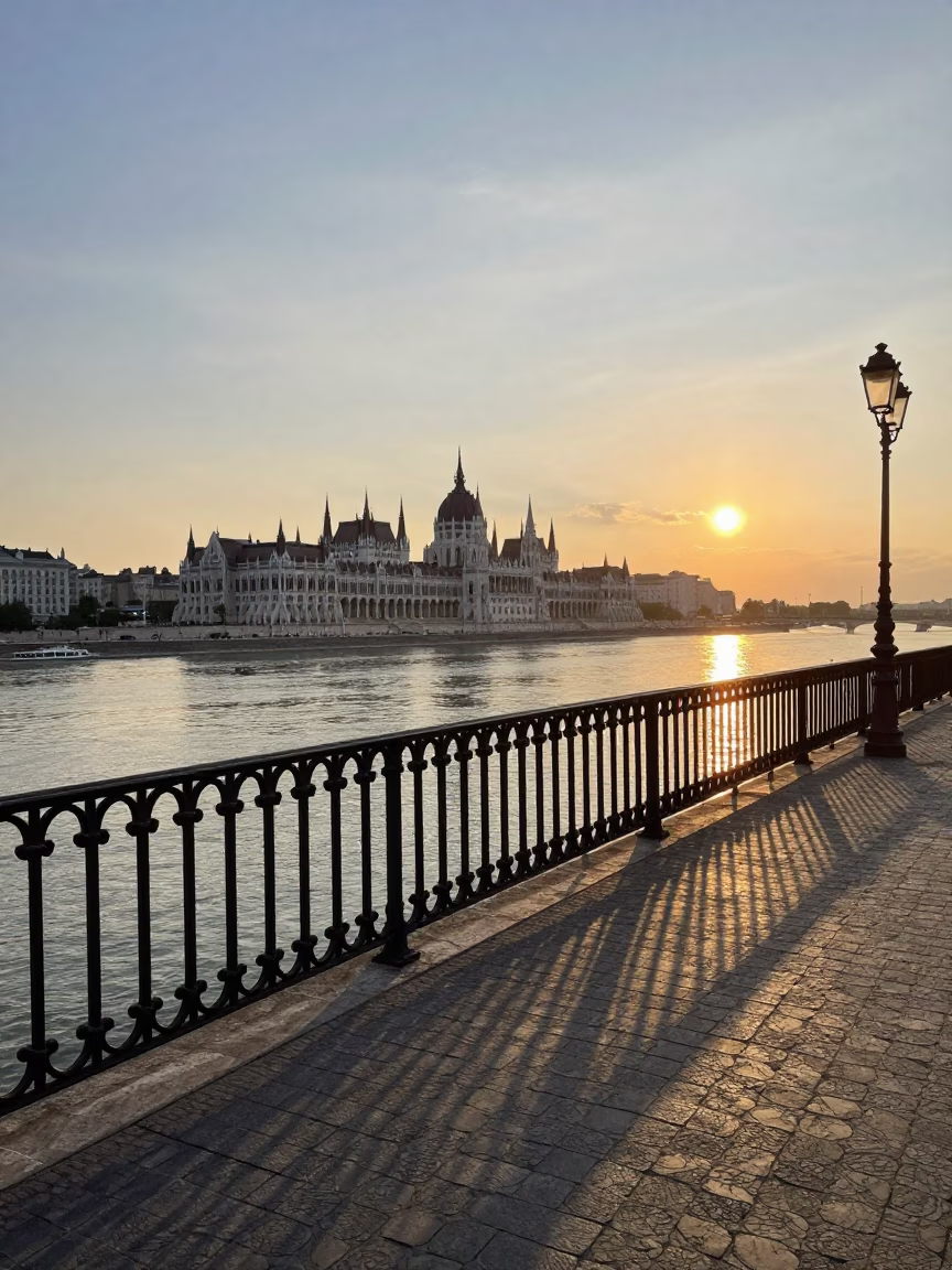 Sunset Light in Budapest at Sunset Light in in Budapest, Hungary