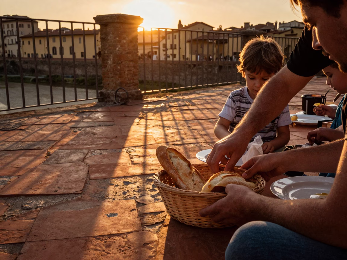 Sunset Light in Florence at Sunset Light in in Florence, Italy