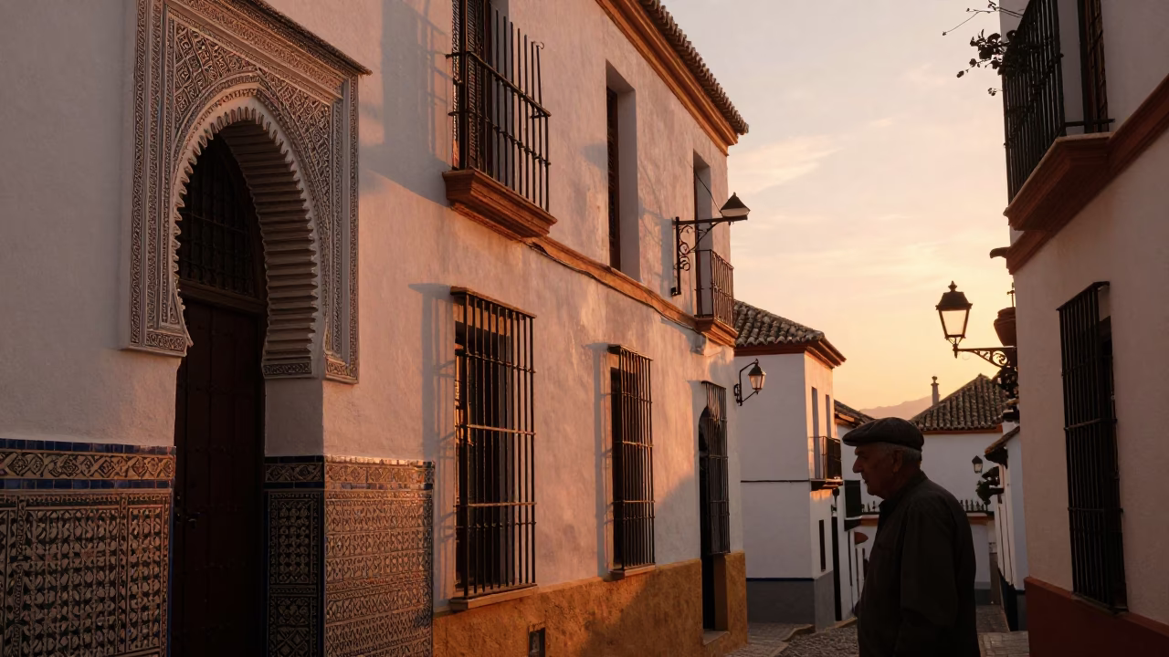 Sunset Light in Granada at Sunset Light in in Granada, Spain