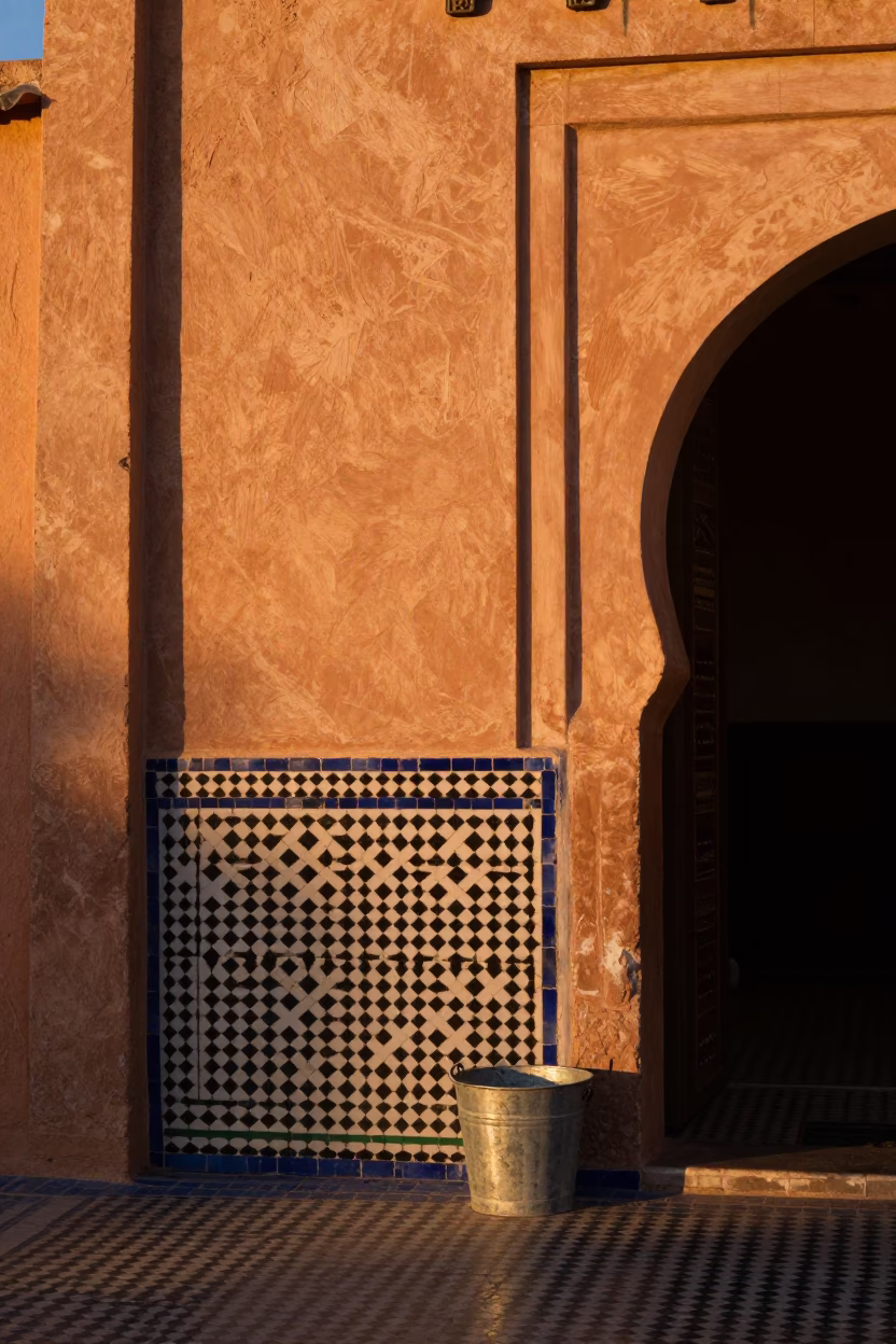 Sunset Light in Marrakech at Sunset Light in in Marrakech, Morocco