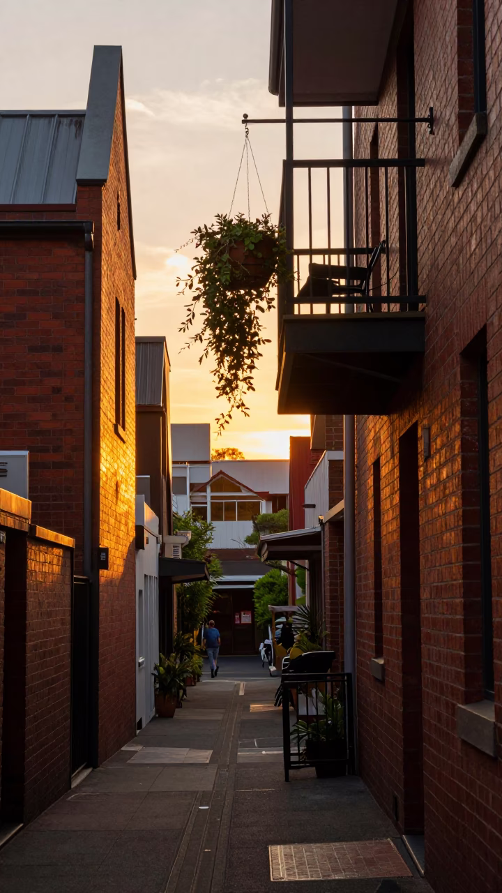 Sunset Light in Melbourne at Sunset Light in in Melbourne, Victoria, Australia