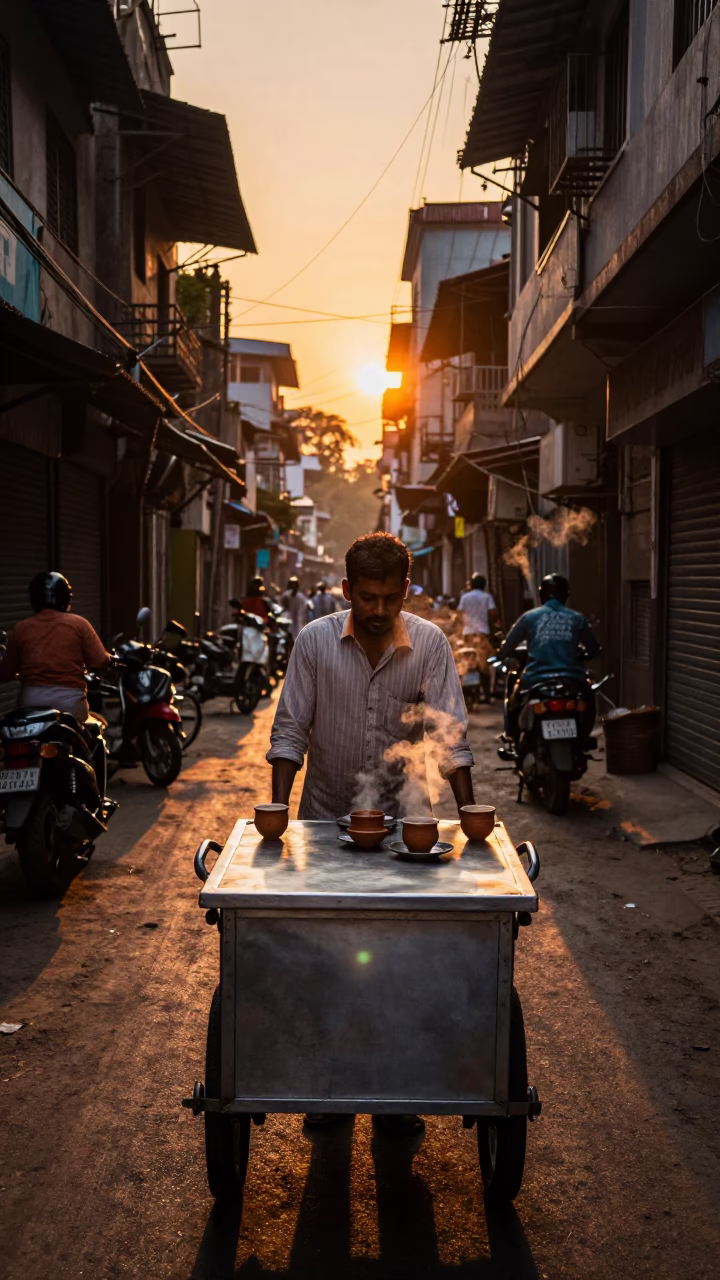 Sunset Light in Mumbai at Sunset Light in in Mumbai, India