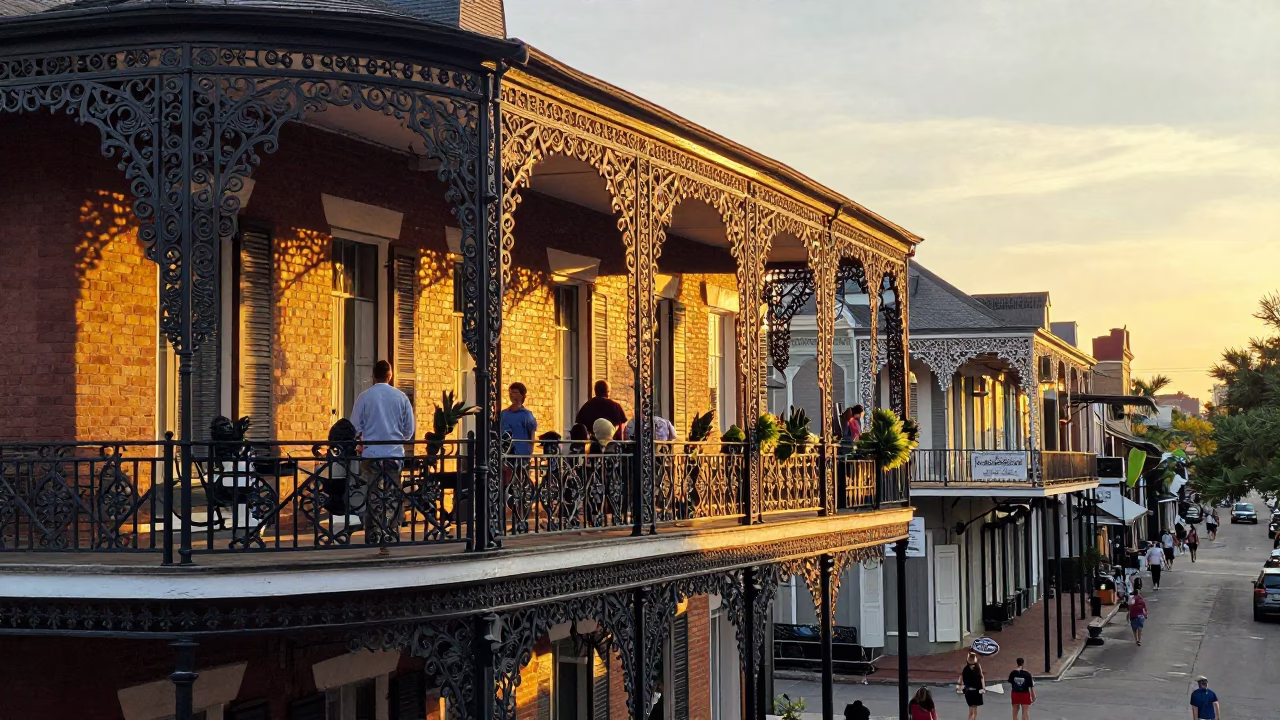 Sunset Light in New Orleans at Sunset Light in in New Orleans, Louisiana, United States