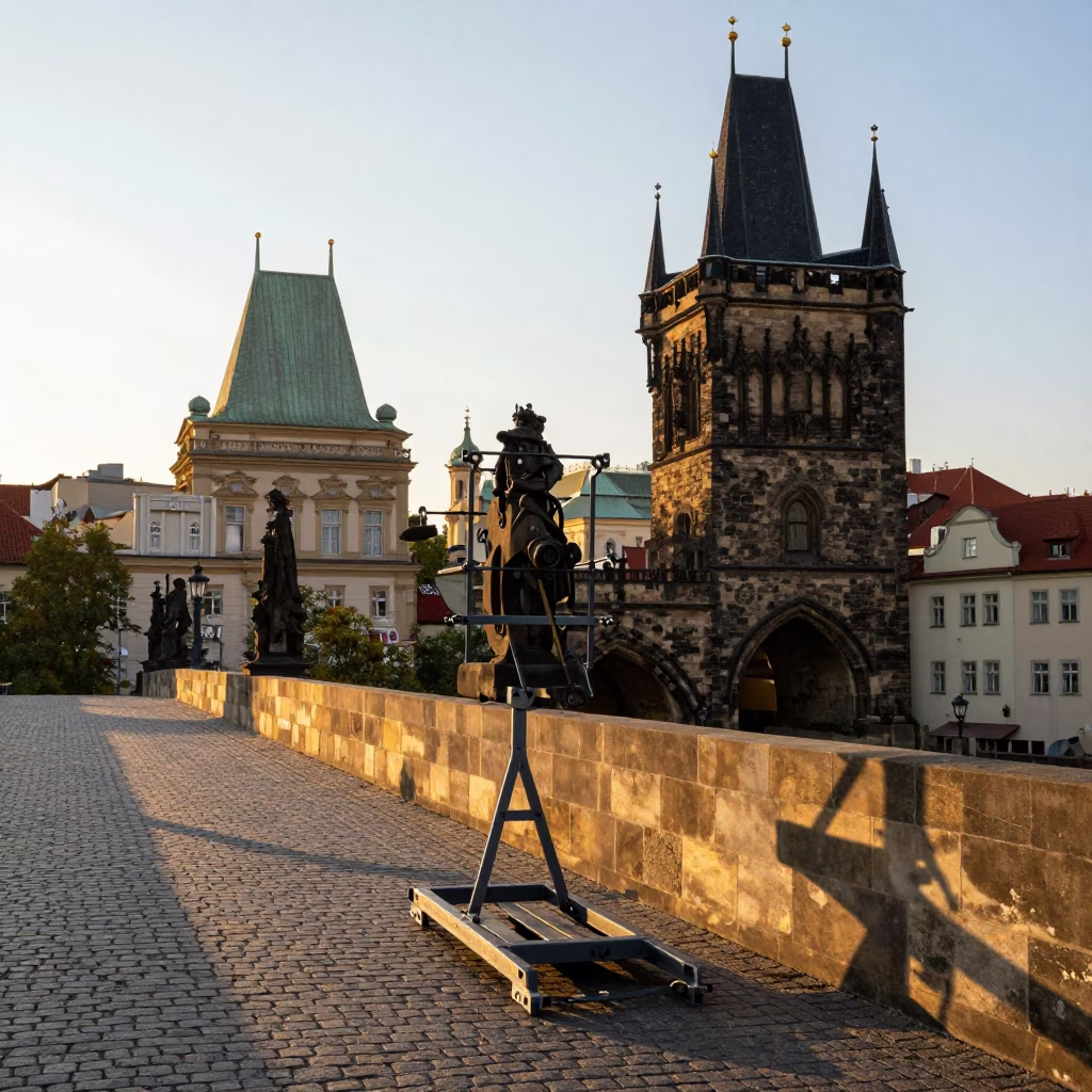 Sunset Light in Prague at Sunset Light in in Prague, Czech Republic