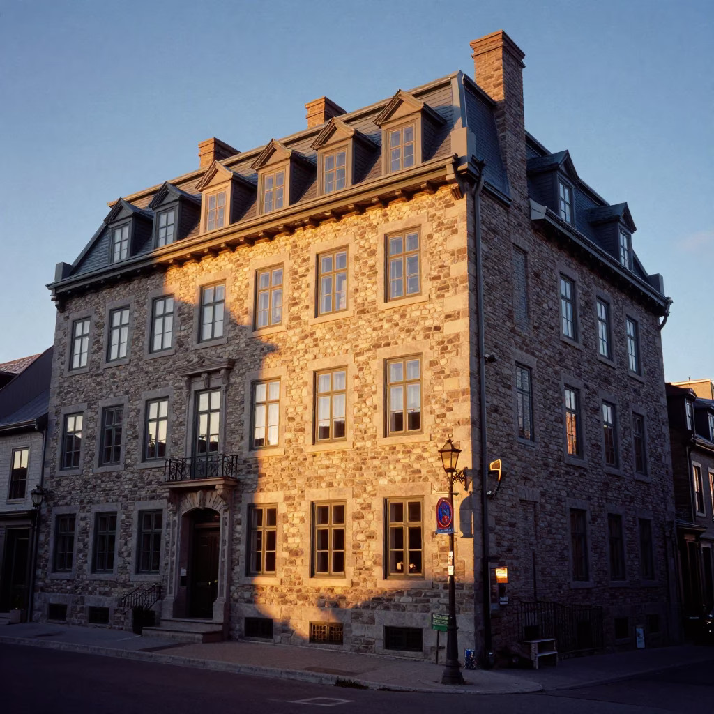 Sunset Light in Quebec City at Sunset Light in in Quebec City, Quebec, Canada