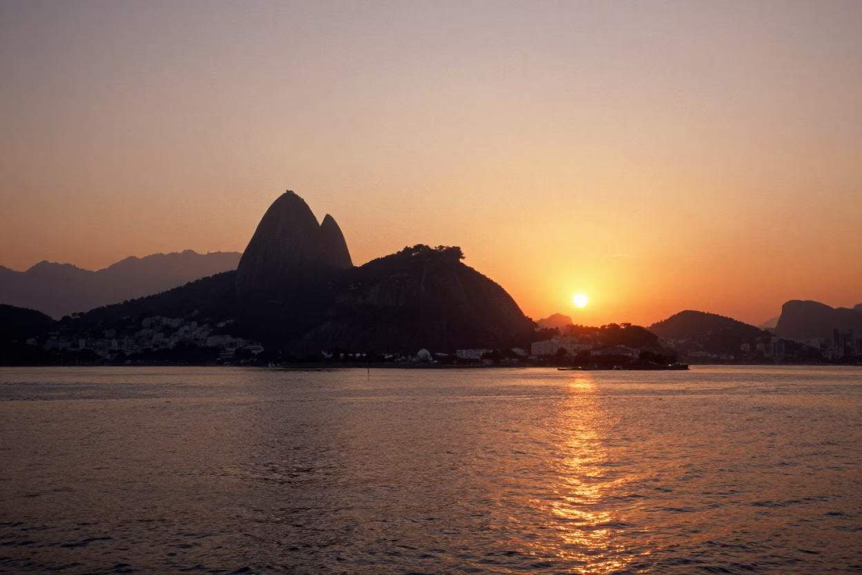 Sunset Light in Rio De Janeiro in in Rio de Janeiro, Brazil