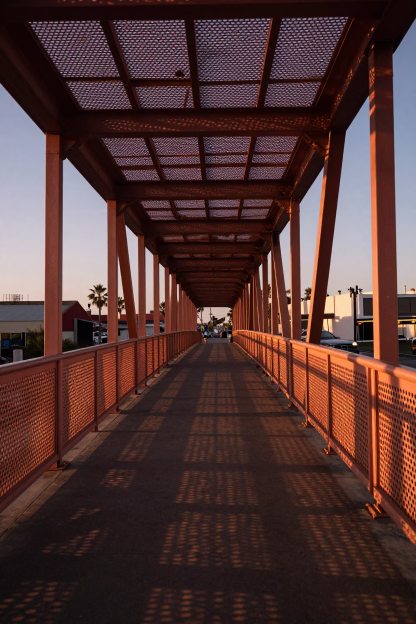 Sunset Light in San Diego at Copper-toned Light Before Dusk in in San Diego, California, United States
