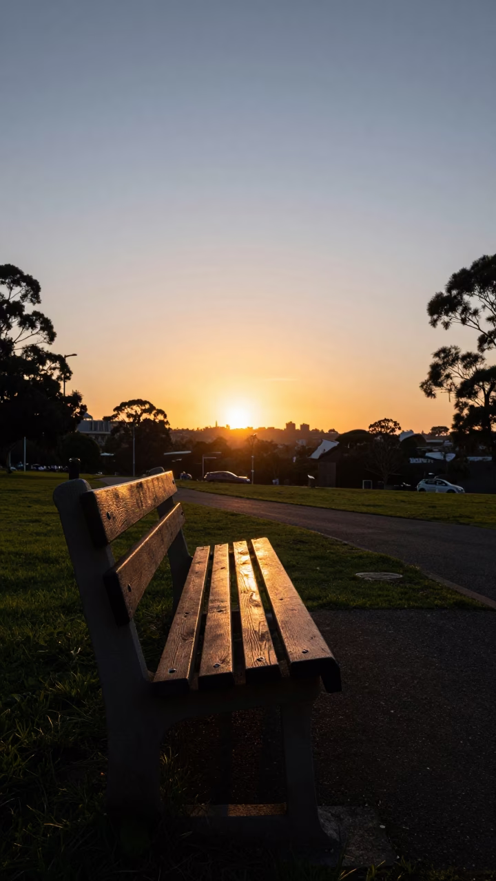 Sunset Light in Sydney at As The Sun Drops Toward The Horizon in in Sydney, New South Wales, Australia
