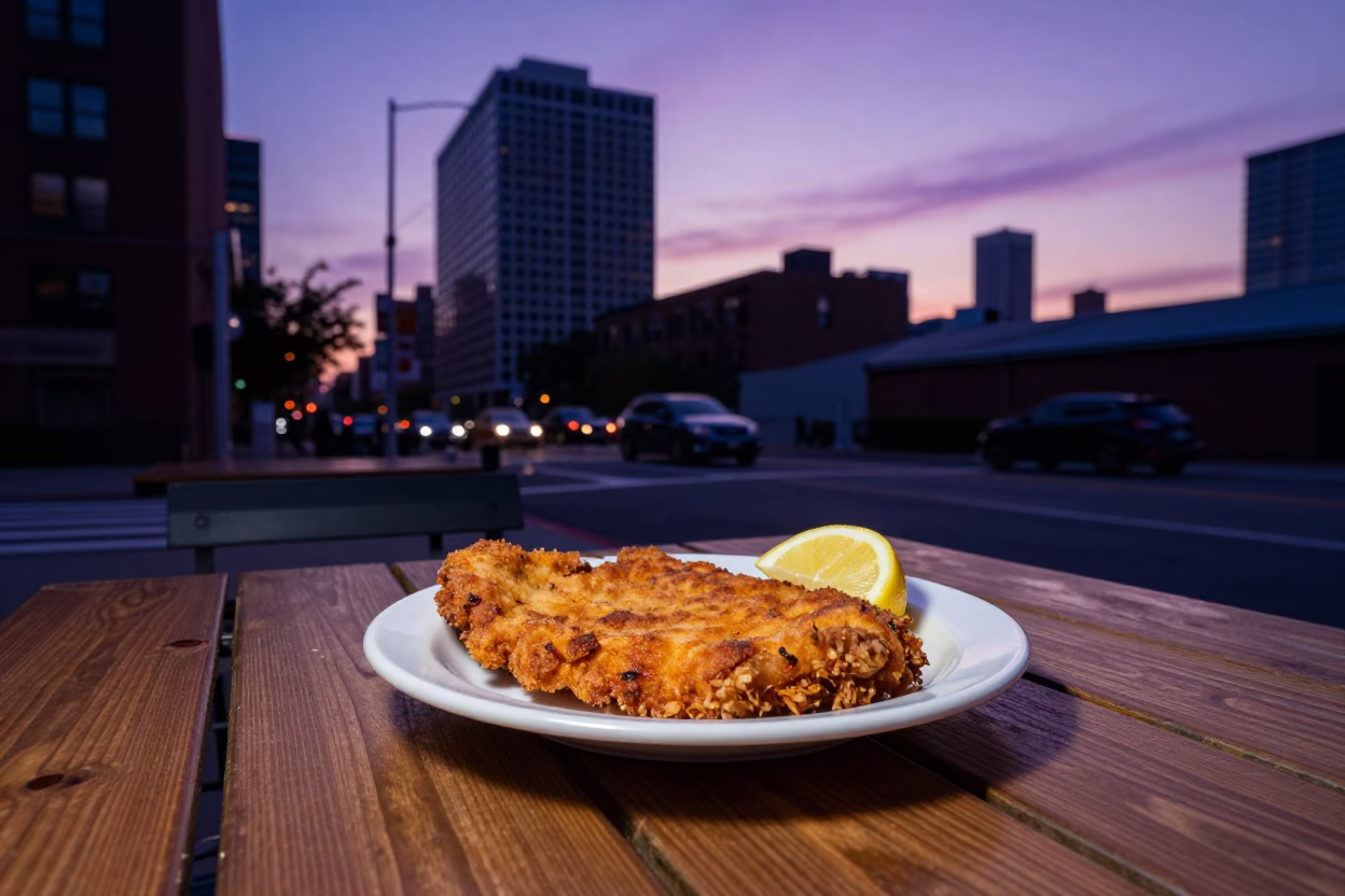 Sunset Light on Dinner City in New York in in New York, New York, United States