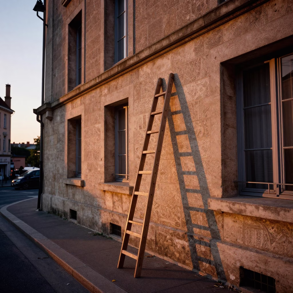 Sunset Light on Historic Architecture And Street Life in Lyon in in Lyon, France