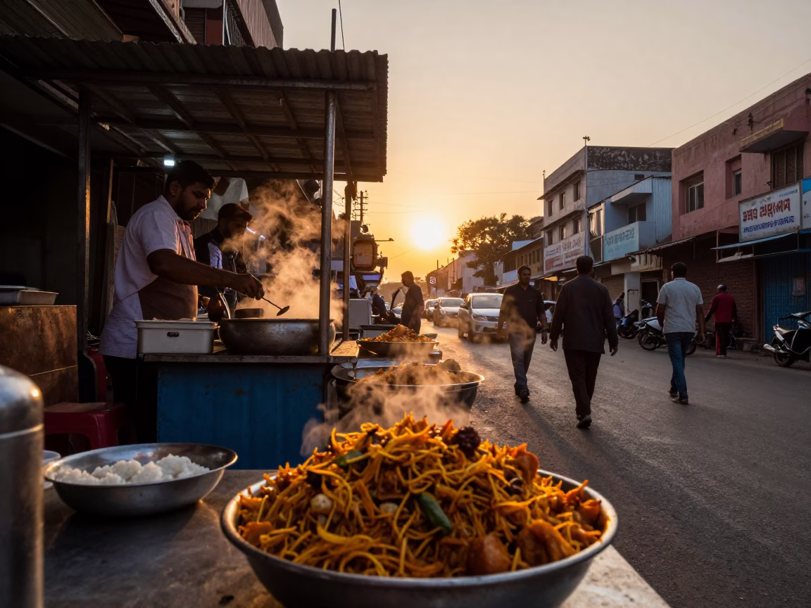 Sunset Light on Hot Fatteh in Delhi in in Delhi, India