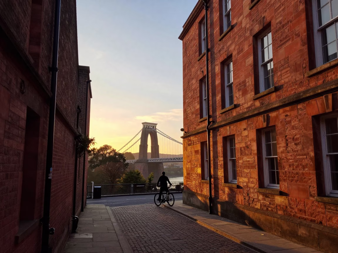 Sunset Light on Scene UK in Bristol in in Bristol, United Kingdom