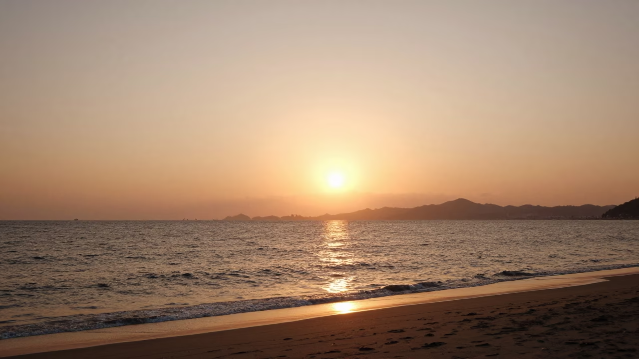 Sunset Light on Sunset in Busan in in Busan, South Korea