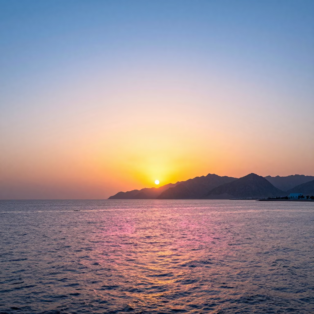 Sunset Light on Sunset in Muscat in in Muscat, Oman