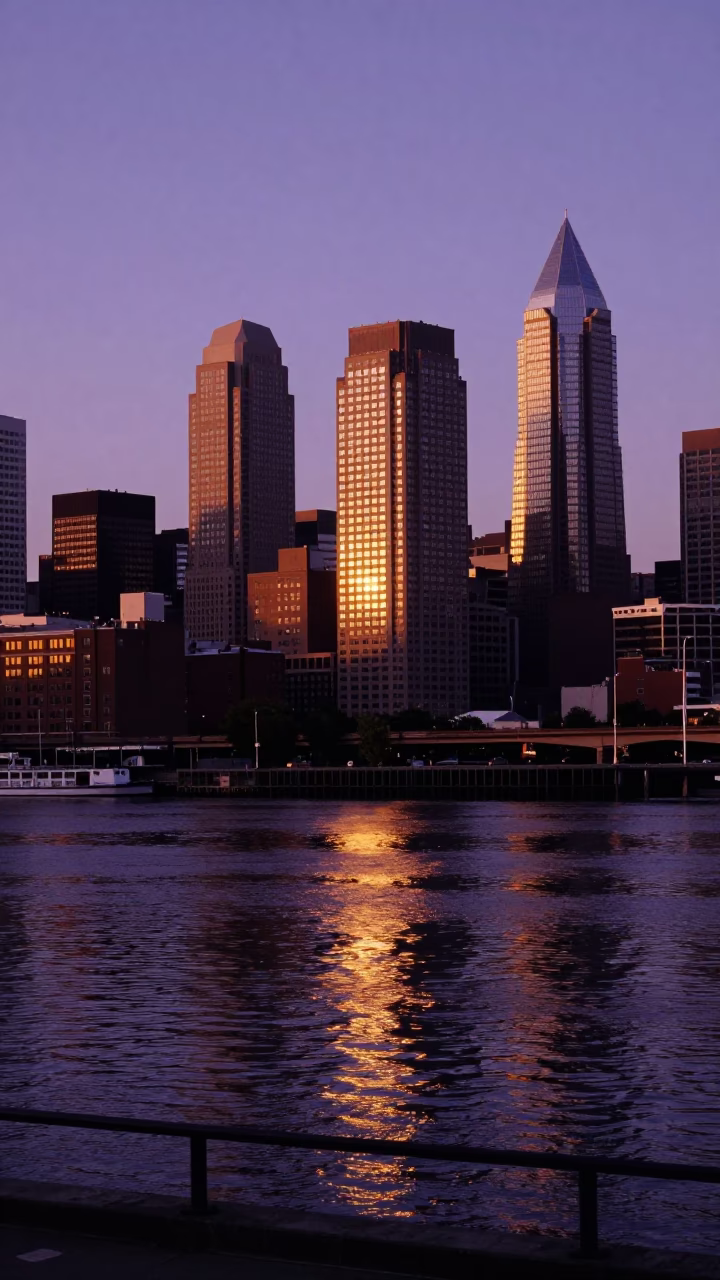 Sunset Light on Sunset in Philadelphia in in Philadelphia, Pennsylvania, United States