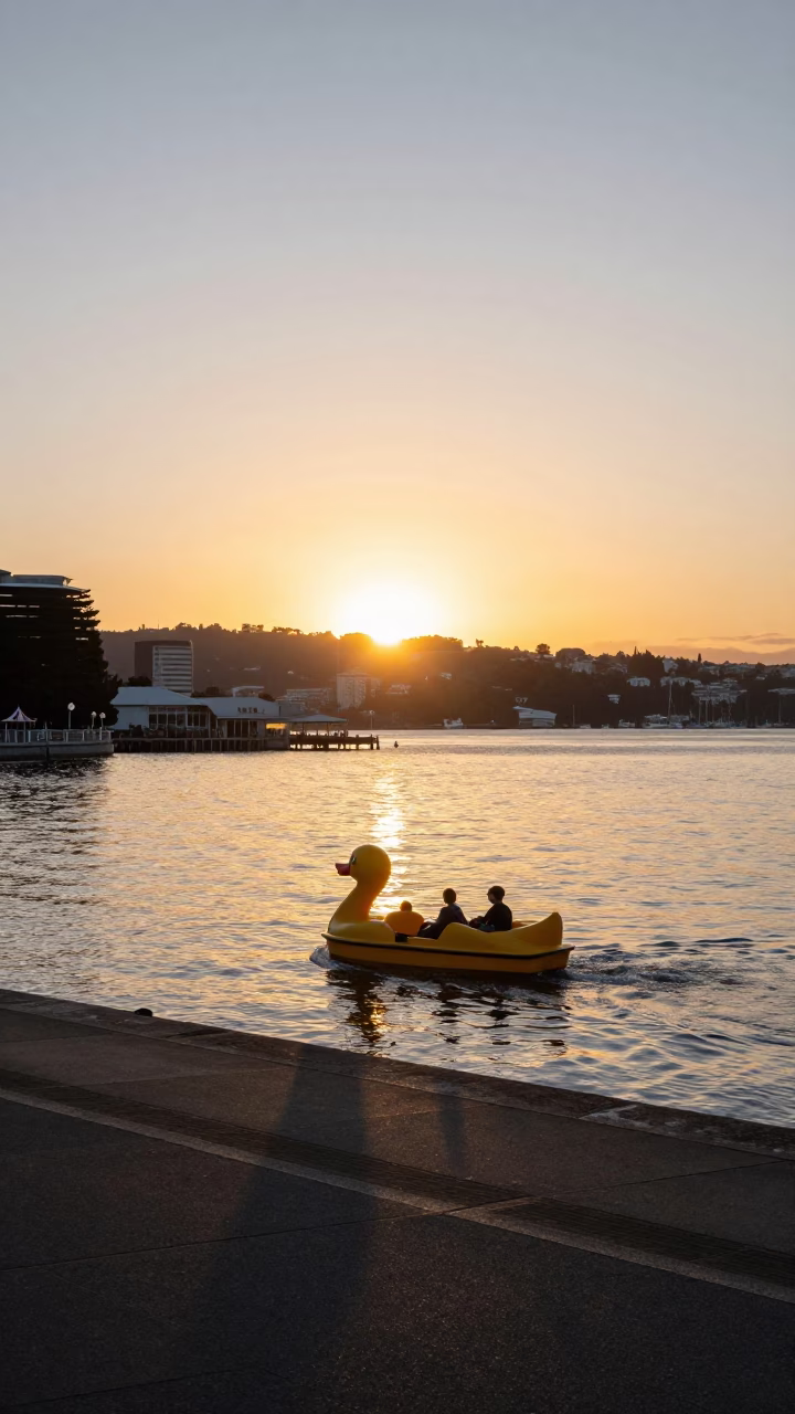 Sunset Light on Sunset in Wellington in in Wellington, New Zealand