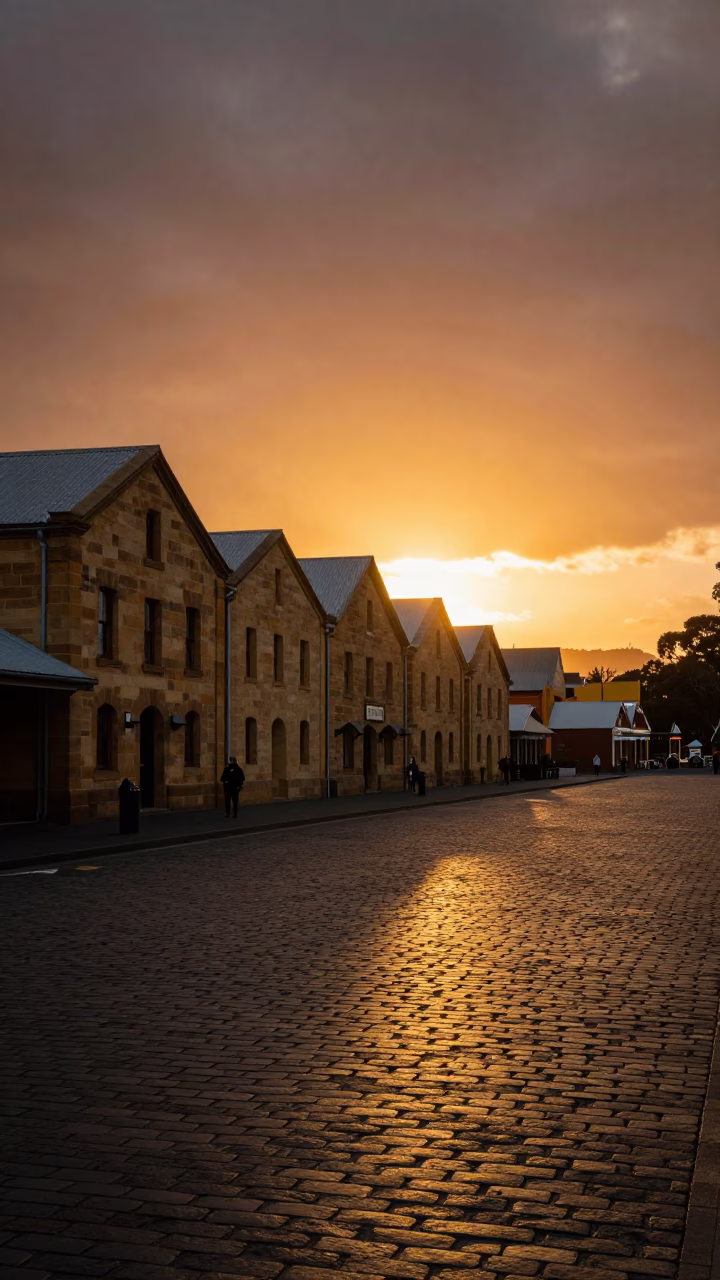 Sunset Light on Sunset Light in Hobart in in Hobart, Tasmania, Australia