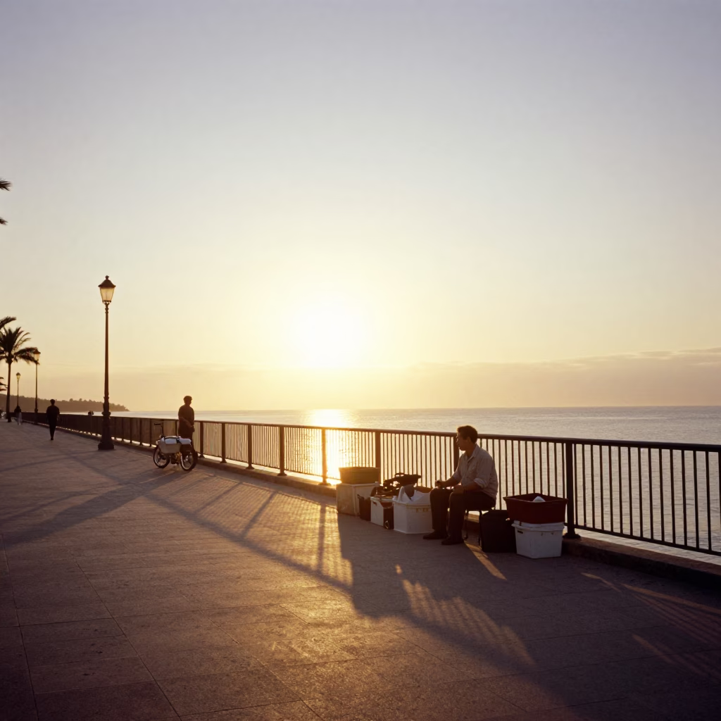 Sunset Light on Sunset Scene in Nice in in Nice, France