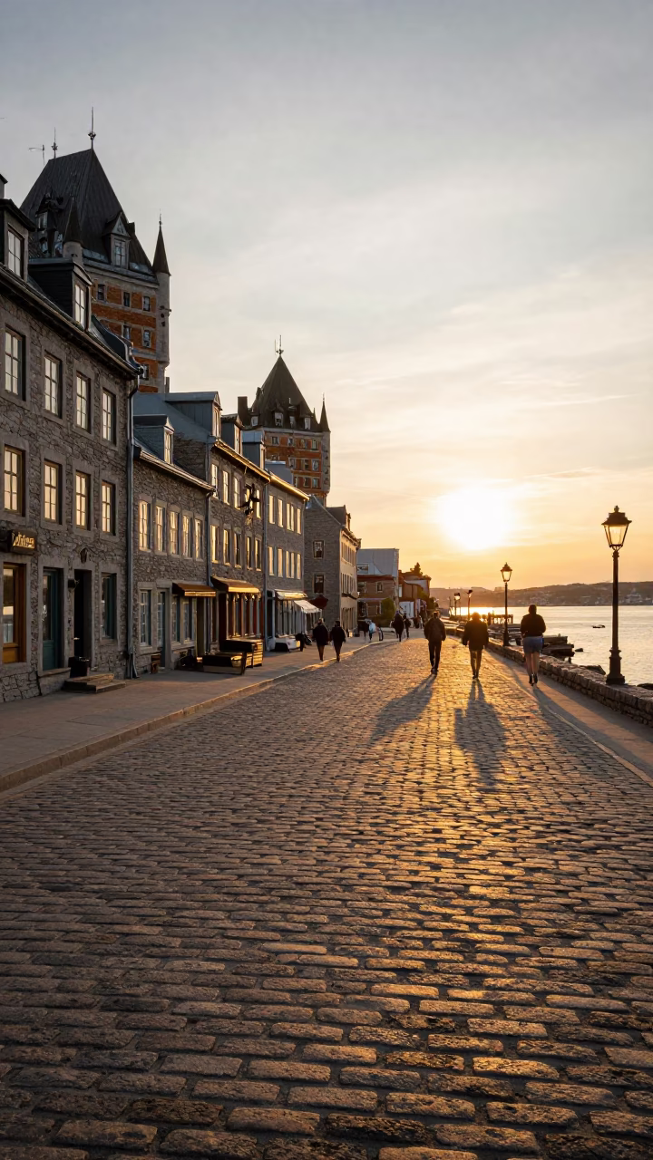 Sunset Light on Sunset Scene in Quebec City in in Quebec City, Quebec, Canada