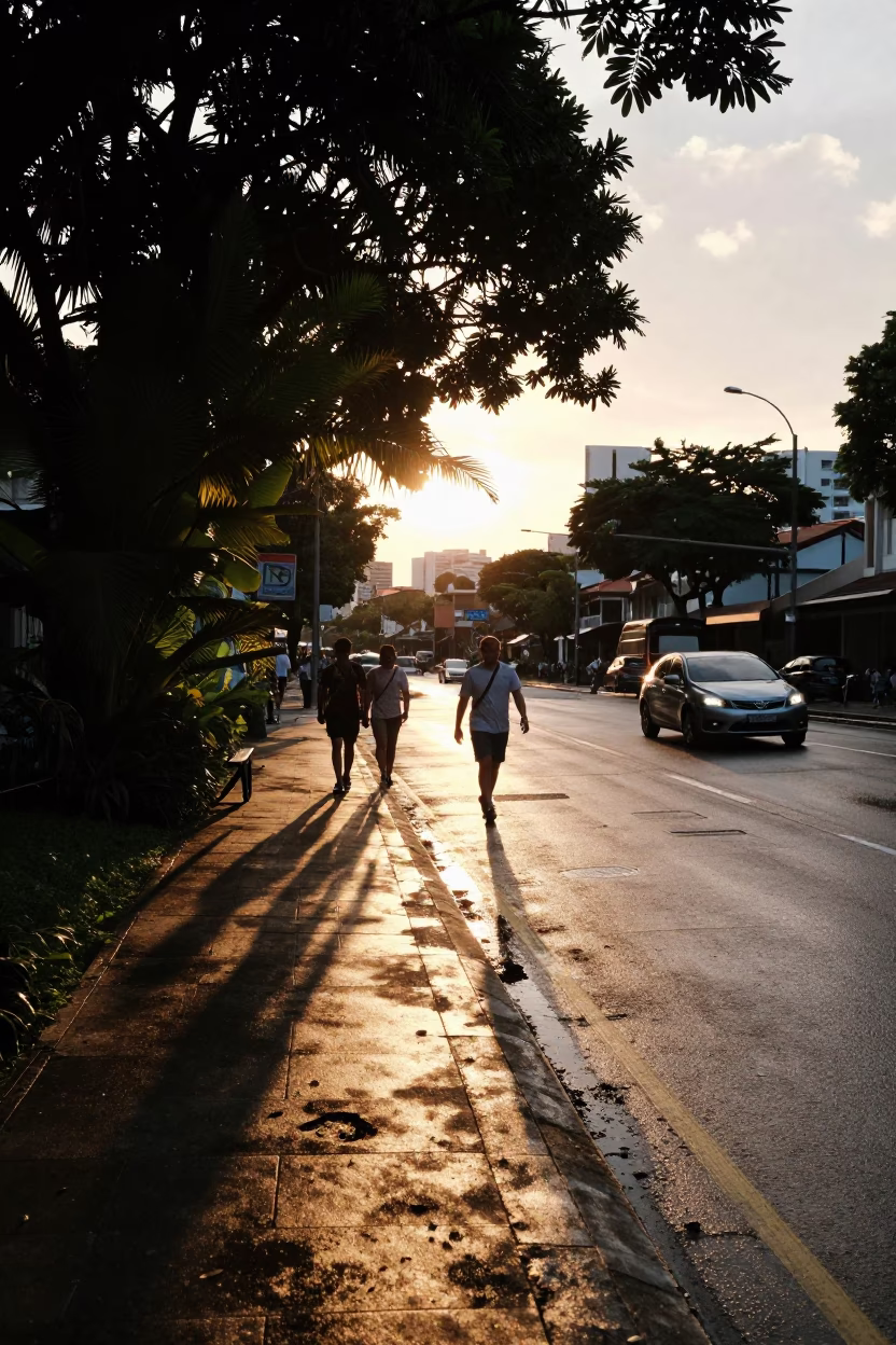 Sunset Light on Sunset Scene in Singapore in in Singapore, Singapore