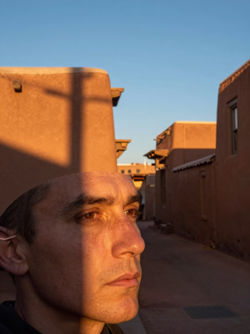 Sunset Portrait Face Santa Fe Old Quarter in in the old quarter in Santa Fe
