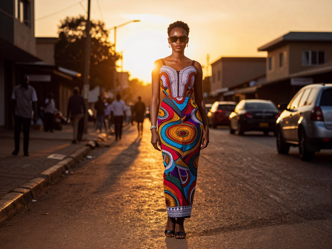Sunset Portrait in Nairobi at Sunset Light in in Nairobi, Kenya