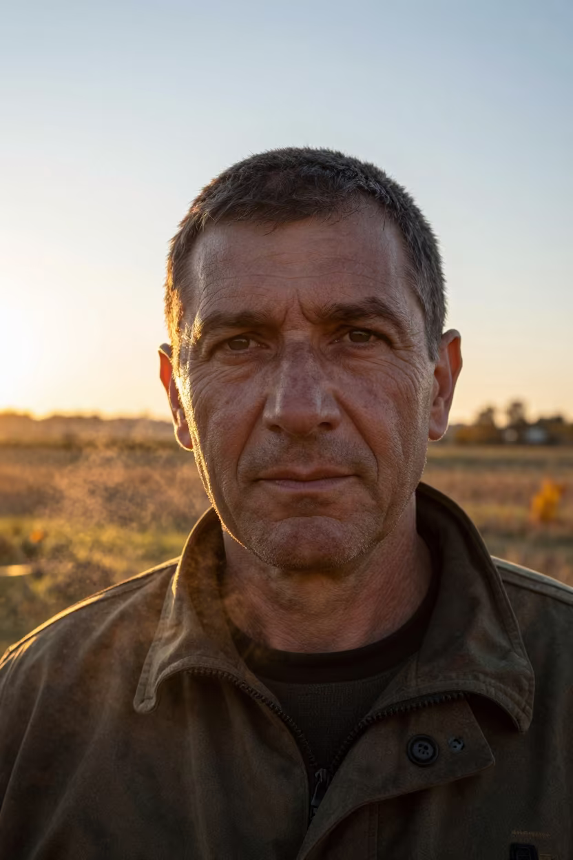 Sunset Portrait Sniper Instructor Near Nyiregyhaza in near Nyíregyháza