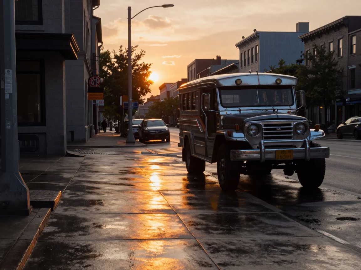 Sunset Reflections in Montreal at Sunset Light in in Montreal, Quebec, Canada