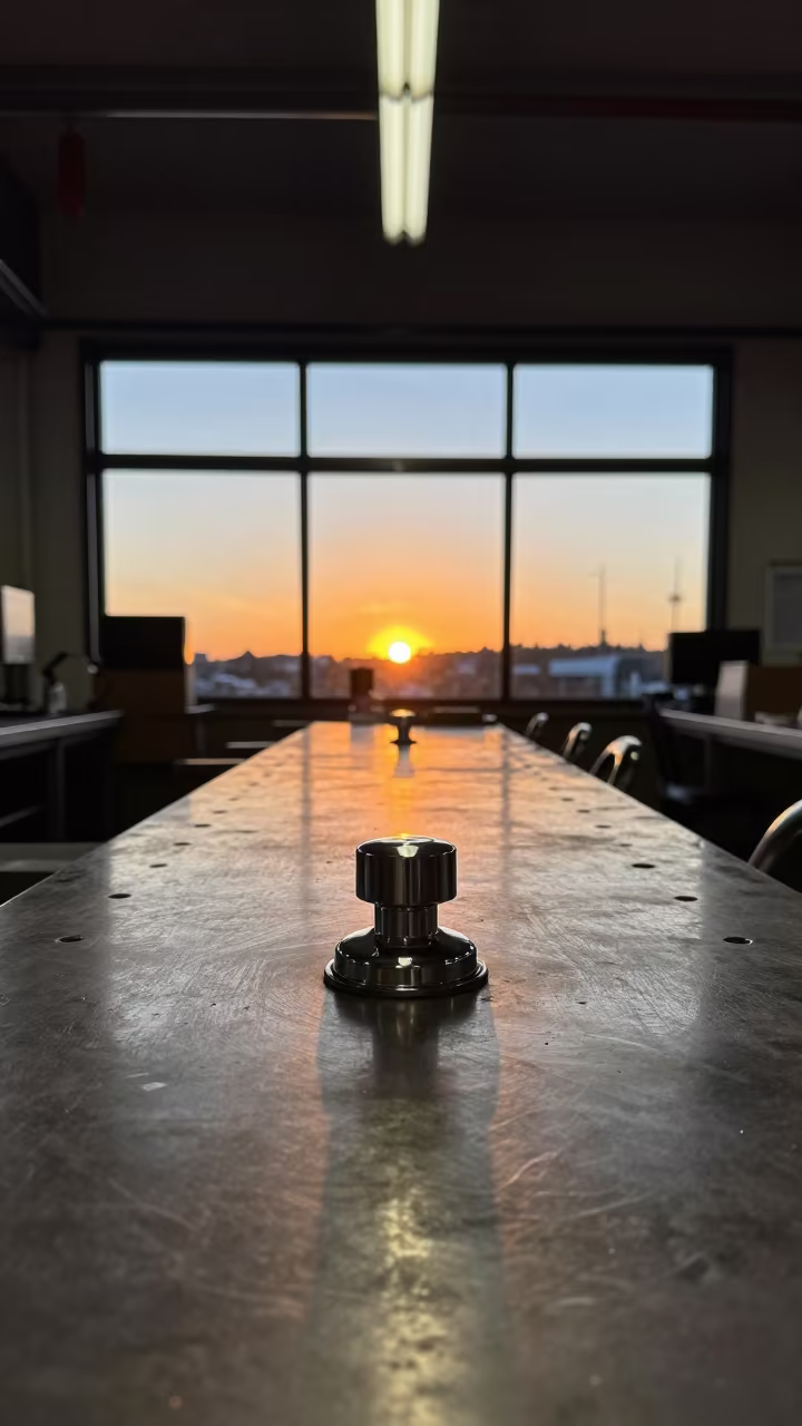 Sunset Reflections on Logistics Gladhand Cap in inside a dispatch office above the dock in Chippendale, Sydney