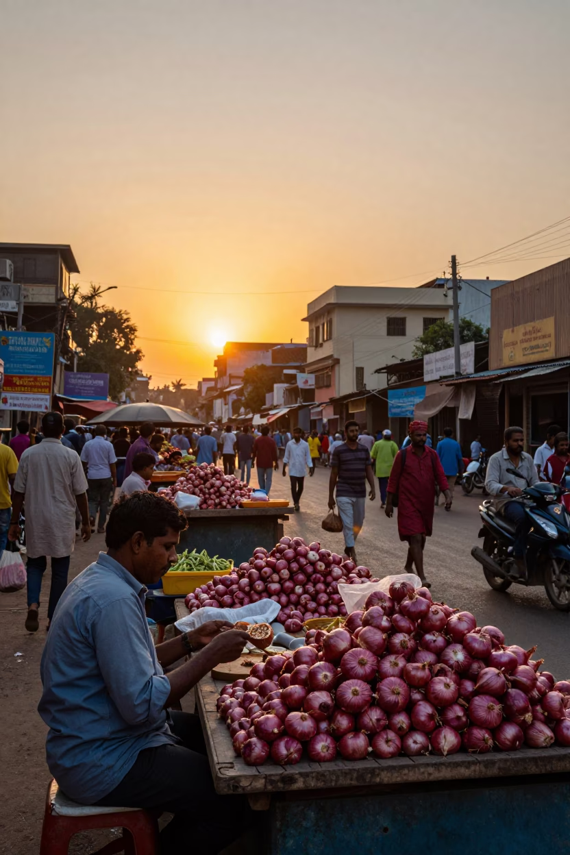 Sunset Scene at Sunset Light in Hyderabad in in Hyderabad, India